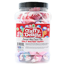 Taffy Delight Berries and Cream Mix Salt Water Taffy 16oz Jar 